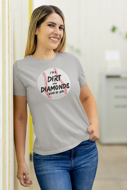 Dirt and Diamonds Baseball Women's Relaxed T-Shirt