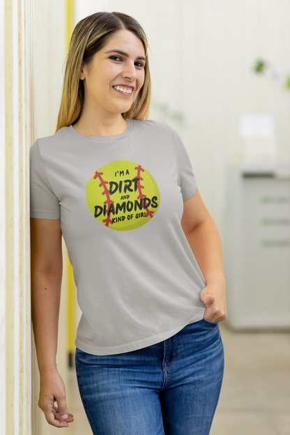 Dirt and Diamonds Softball Women's Relaxed T-Shirt